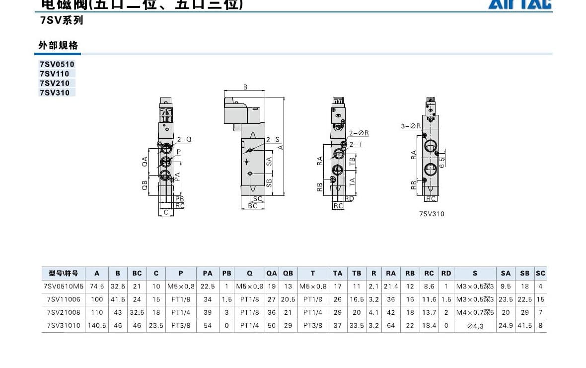 7SV solenoid valve installation drawing reference