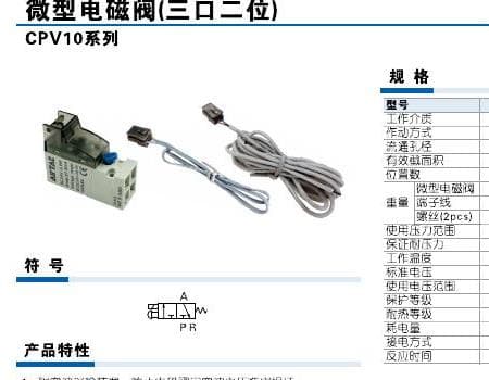 CPV10 miniature solenoid valve product reference