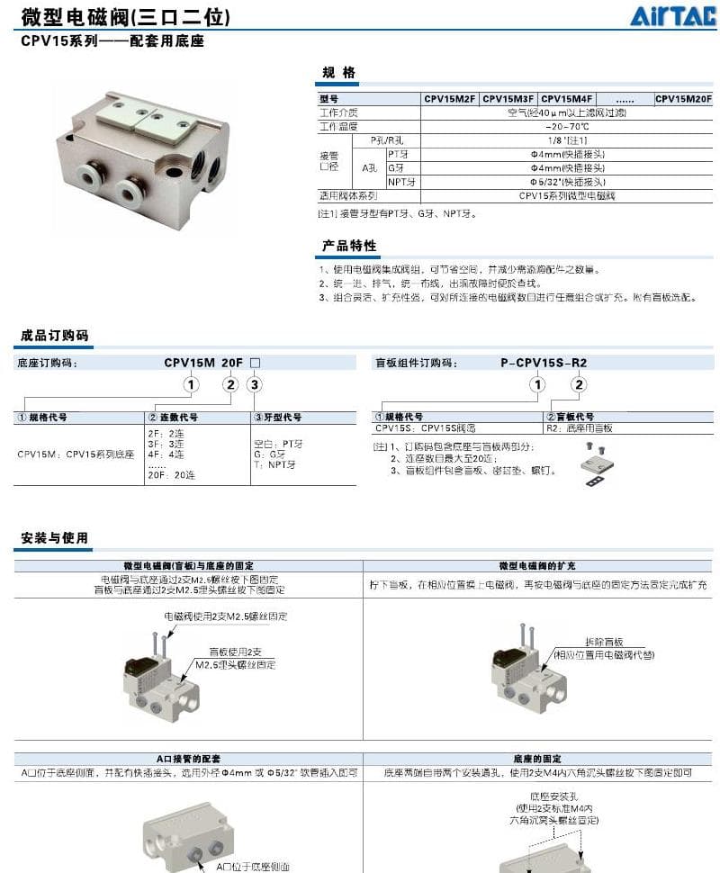 CPV15M valve base reference