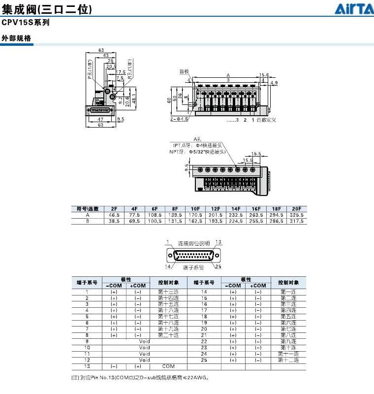 CPV15S integrated valve assembly installation drawing