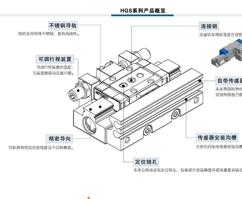 HGS precision slide-table cylinder reference