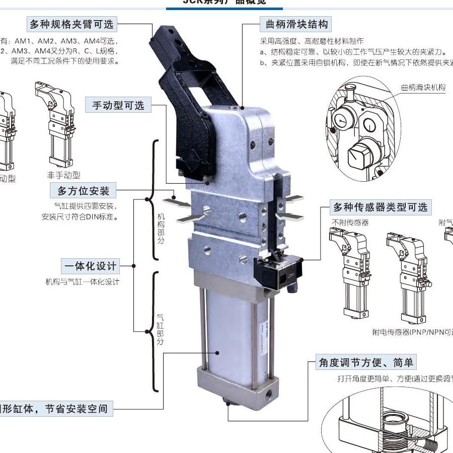 JCK welding clamp cylinder family reference