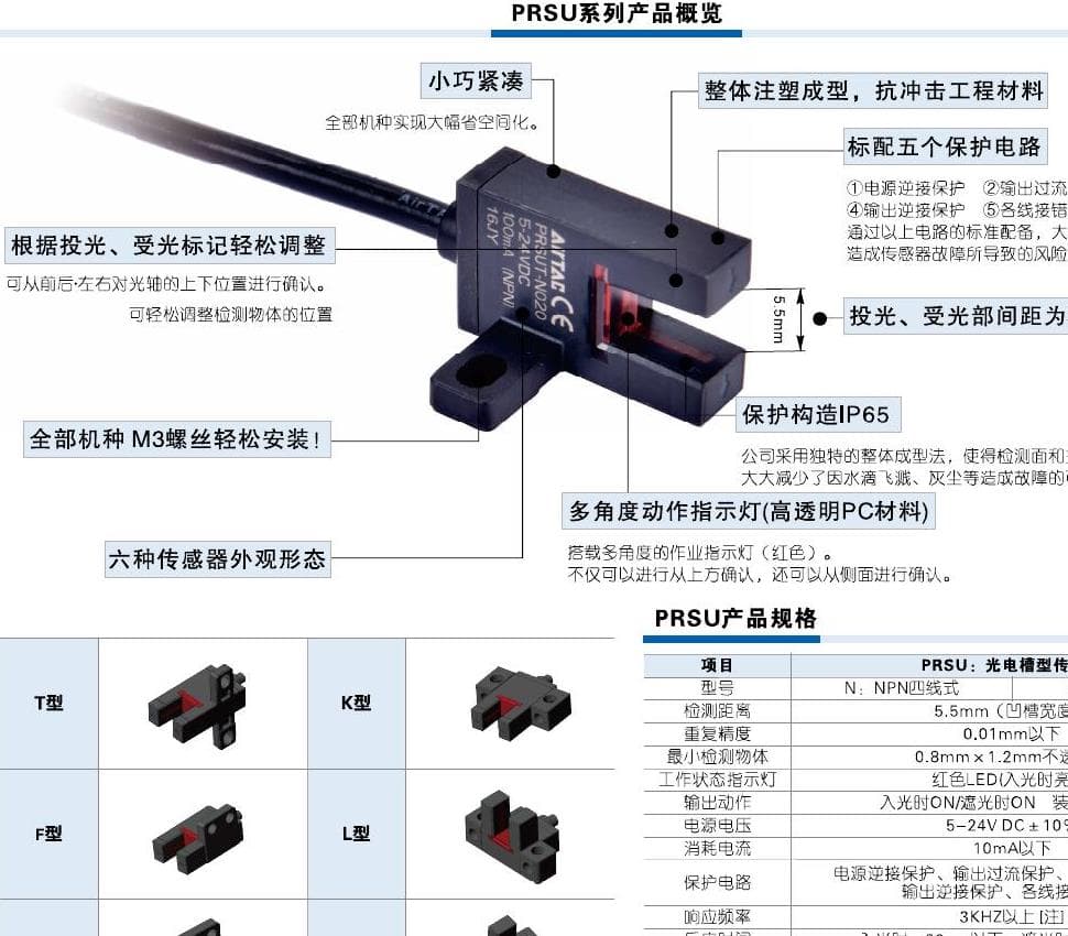 PRSU slot photoelectric sensor reference